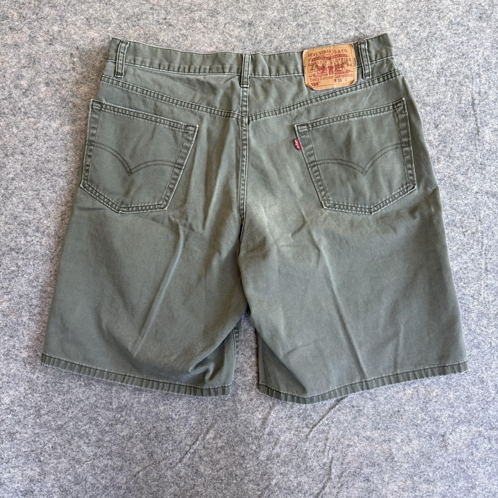 Levi's 550 Denim Shorts Mens 36 Green Relaxed Fit 5 Pocket Vintage Batwing Y2K